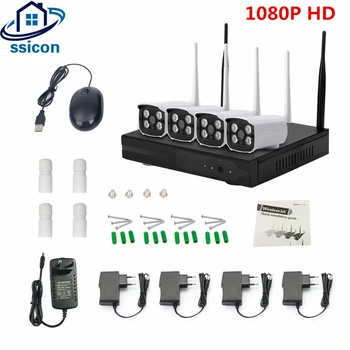 

SSICON 2.0MP 1080P Outdoor IR Night Vision Security IP Camera WIFI CCTV System Plug and Play 4 Channel Wireless NVR Kit