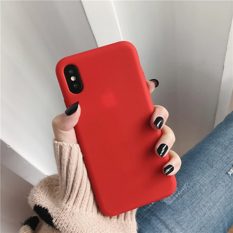 Модный красный чехол для iPhone 11 11Pro XS MaX XR X из мягкого ТПУ зеленого цвета 6 7 8