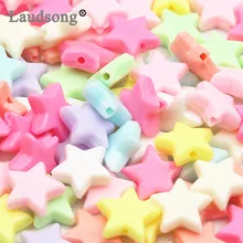 Contas espaçadoras para diy, 14mm 50 pçs/lote estrelas cor do doce de plástico acrílico solto, colar, pulseira, fabricação de jóias para crianças