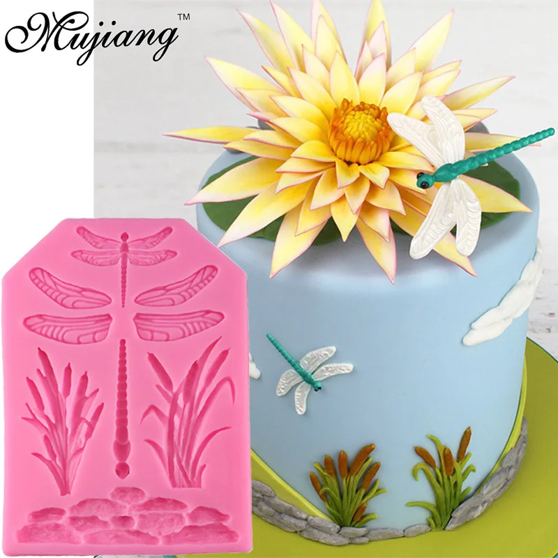 

3D New Dragonfly Animals Silicone Molds Cake Border Fondant Mold Cake Decorating Tools Dry Pace Candy Chocolate Gumpaste Moulds