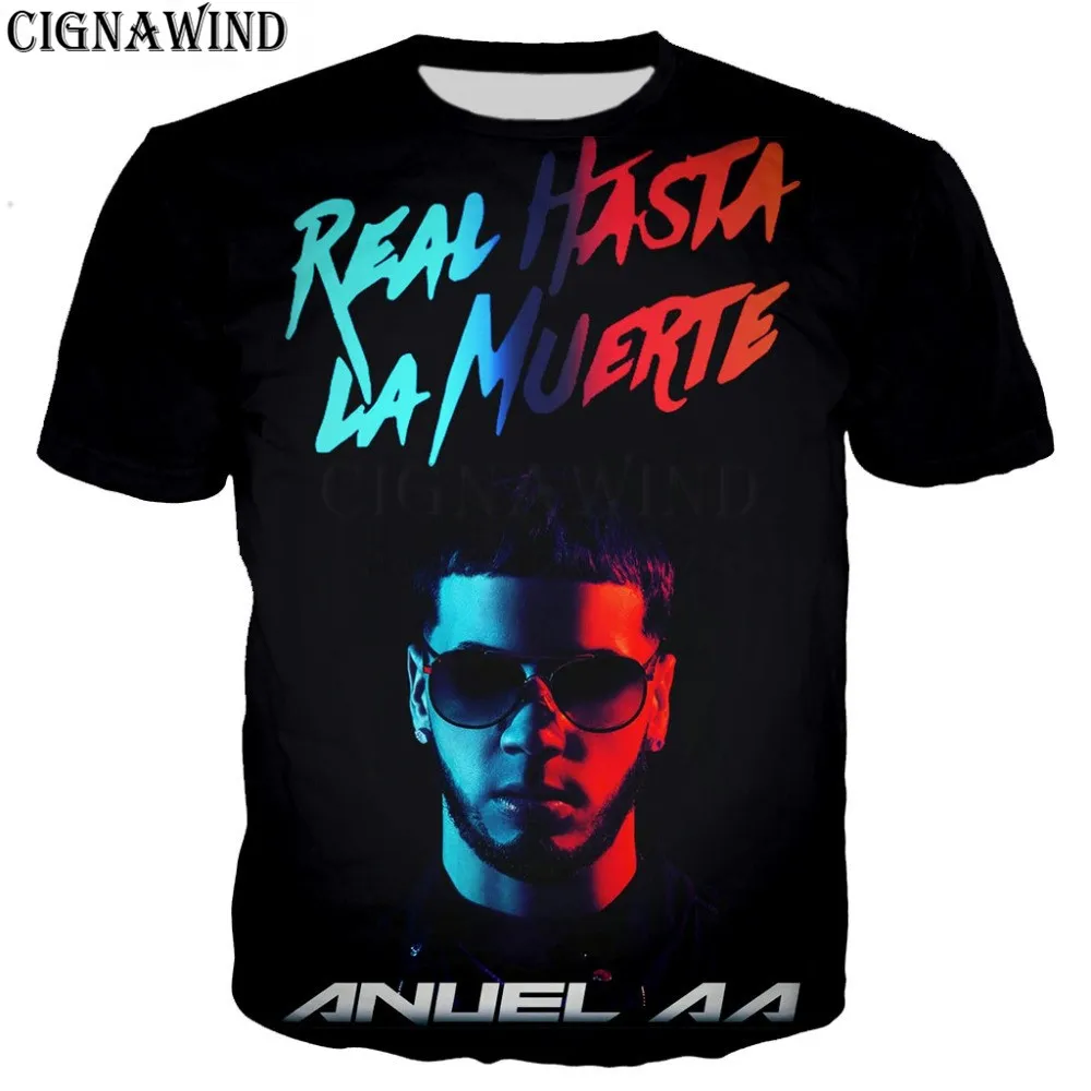 Модная классная черная свободная футболка ANUEL AA для мужчин/женщин футболки с 3D-принтом короткий рукав Харадзюку стиль футболка уличная топы - Цвет: 10