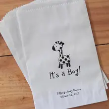 Пользовательские Жираф Safari Lion животные Baby Shower попкорн Конфеты стол Лолли мешки день рождения хлебобулочные Cookie Гуди подарок сувениры сумки