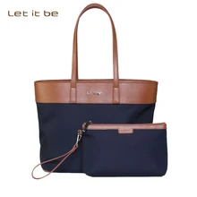 Let It Be Women’s Fashion Oxford Cloth Big Handbag Laptop Handbag Casual Tote Bag Shopping Bag with clutch – 3 Colors for Choice