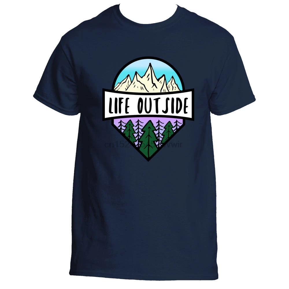 Unisex Life Outside Graphic Tee Printed T Shirt Camping Shirt Outdoor
