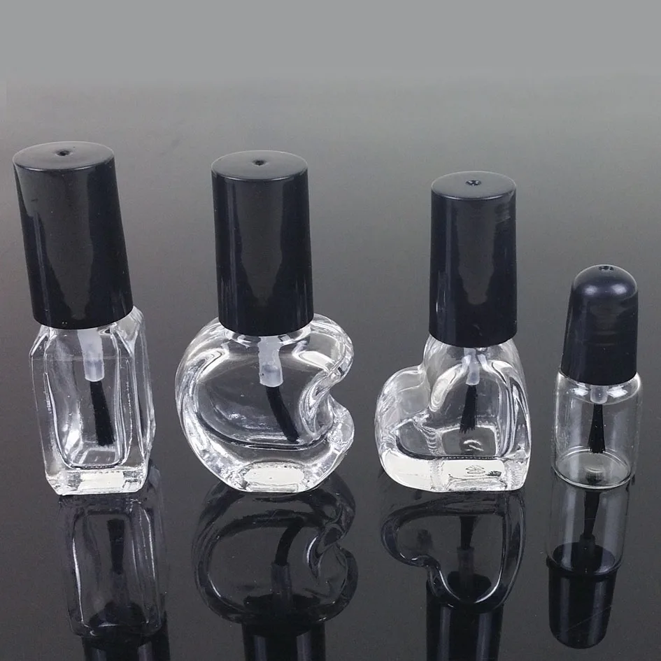

Capacity 2ml 3ml 4ml 5ml 50pcs/lot apple heart and mandy design empty nail polish bottle for Cosmetics Packaging Nail Bottles