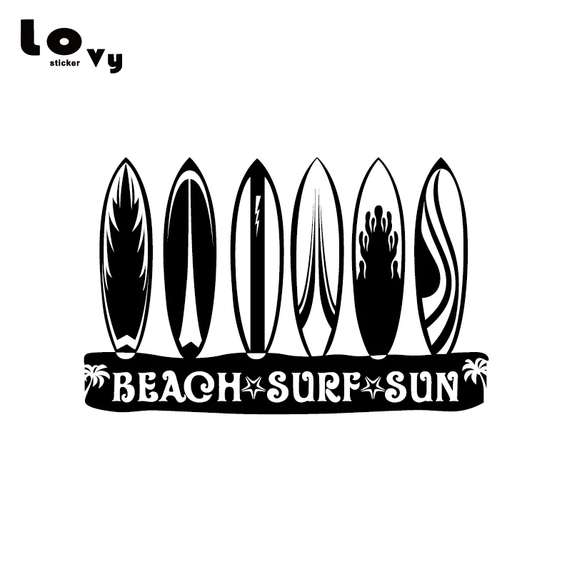 

BEACH SURF SUN SURFBOARDS Vinyl Car Sticker/ Decal for Car Window Door Body Decoration CA0720