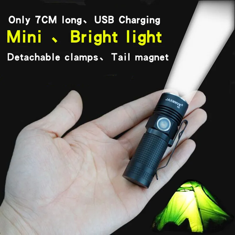 Mini Flashlight USB Charging EDC Ultra Small Hand Light Portable 16340 Miniature Pocket Side By Flashlight