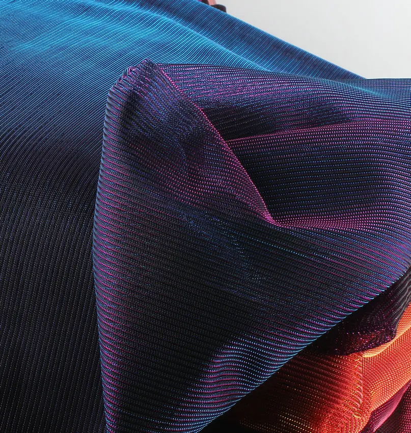 

Metallic Iridescent 2 Tones Stretch Mesh Net Fabric 1 Meter
