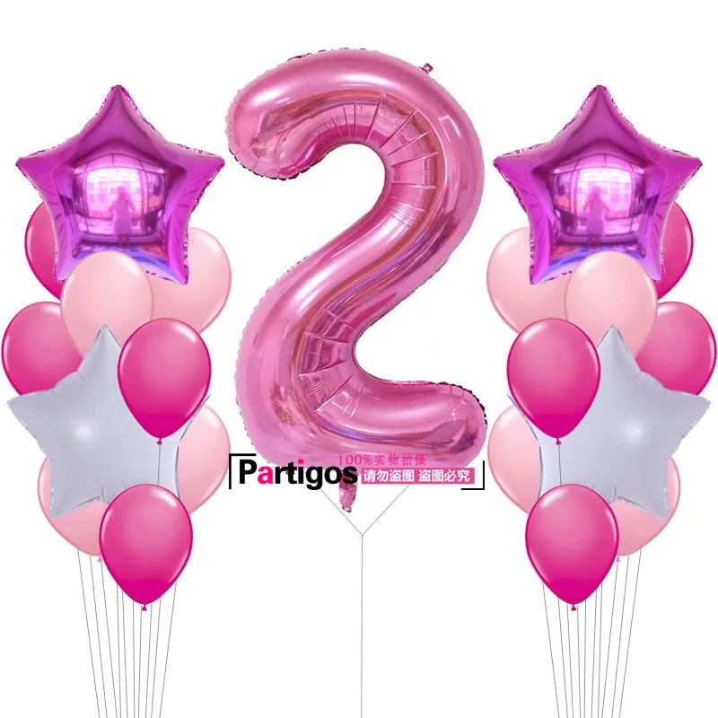21 шт. Baby Shower 1st День рождения Декор 40 дюймов номер 1 Фольга Шарики поставки для