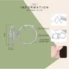 BAMOER-boucles d'oreilles Hyperbole couleur argent nouveauté, grands cercles, CZ, cubique, clair, bijoux YIE137 pour femmes ► Photo 2/6