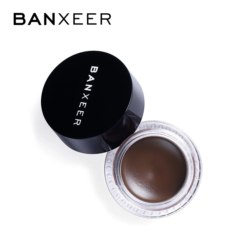 Водостойкий коричневый крем для бровей BANXEER 4 цвета с кисточкой долговечная