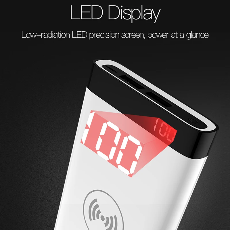 TOTU 8000mAh QI Wireless Charger Power Bank LED Display For iPhone X 8 7Plus 5V 2.1A Dual USB Ports External Battery Power bank TOTU 8000mAh QI Wireless Charger Power Bank LED Display For iPhone X 8 7Plus 5V 2.1A Dual USB Ports External Battery Power bank