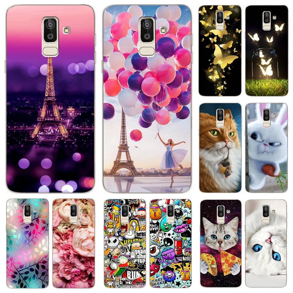 

For Samsung Galaxy J8 2018 Case Soft Silicone Priting Pattern Phone Cover Cases for Samsung J 8 2018 810 F SM-J810F Fundas Coque