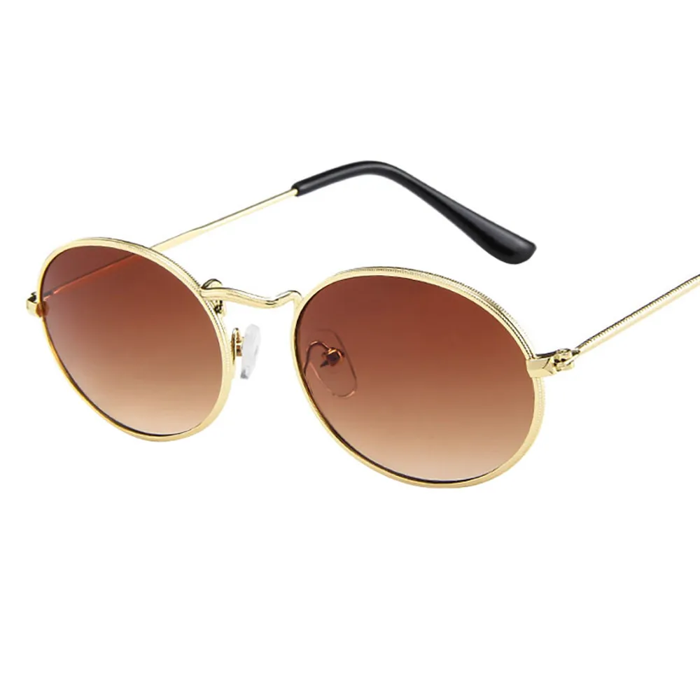 1 пара металлических солнцезащитных очков, винтажные Ретро Овальные Солнцезащитные очки, эллипс, металлическая оправа, очки, модные оттенки для путешествий#7 - Название цвета: F