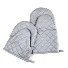 1 шт. с серебряным покрытием термостойкая кухня для приготовления пищи ткань духовка перчатка Нескользящая утолщение высокая температура плоский палец варежки для выпечки