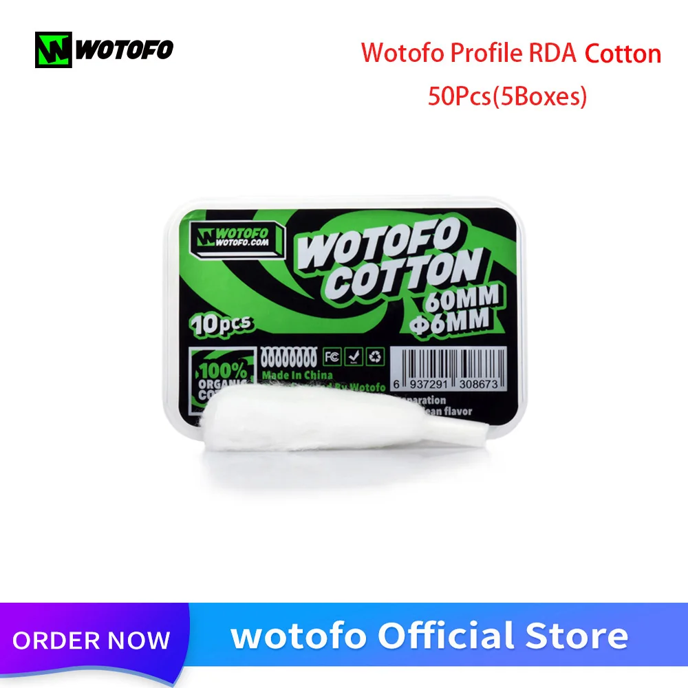 

50pcs Original Wotofo Xfiber Cotton for Profile Cotton dry burning vaping mesh coil For Profile mesh Accessories RDA Vape Tank