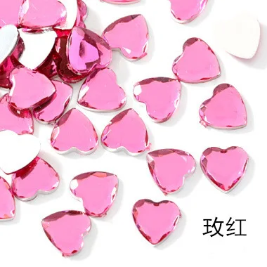 100 шт в форме сердца акриловая кристальная Алмазная пешка неправильный камень шахматная игра для жетона аксессуары для настольной игры 15 цветов - Цвет: Light rose red