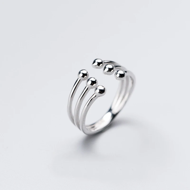 

MloveAcc 100% 925 Sterling Silver Layers Finger Ring Fashion Women Rings Adjustable Sterling Silver Jewelry