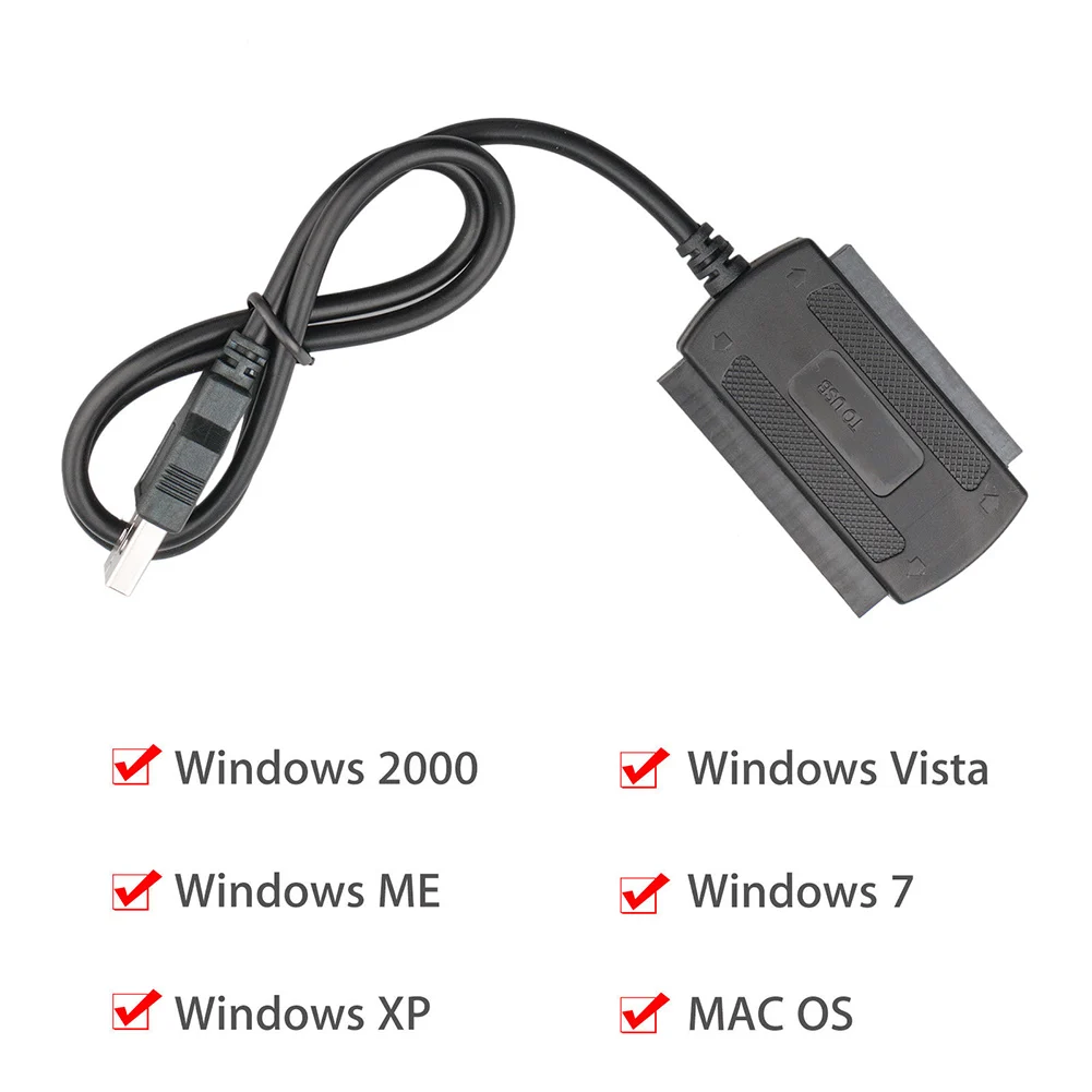 

USB 2.0 to IDE/SATA Drive Adapter Converter Cable For Hard Drive Disk 2.5 3 Inch XM66