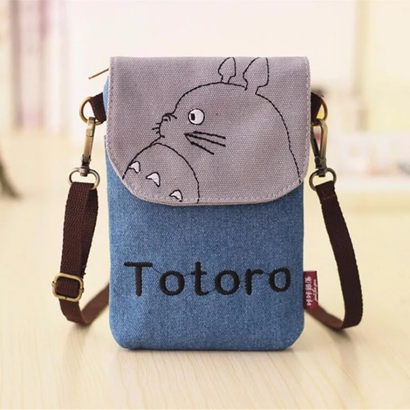

Totoro Bag Hello Kitty Sacos Baymax Totoro Wallets Printed bag 5.5 4.7 inch Minii Crossbody canvas shoulder bags Women Phone Bag