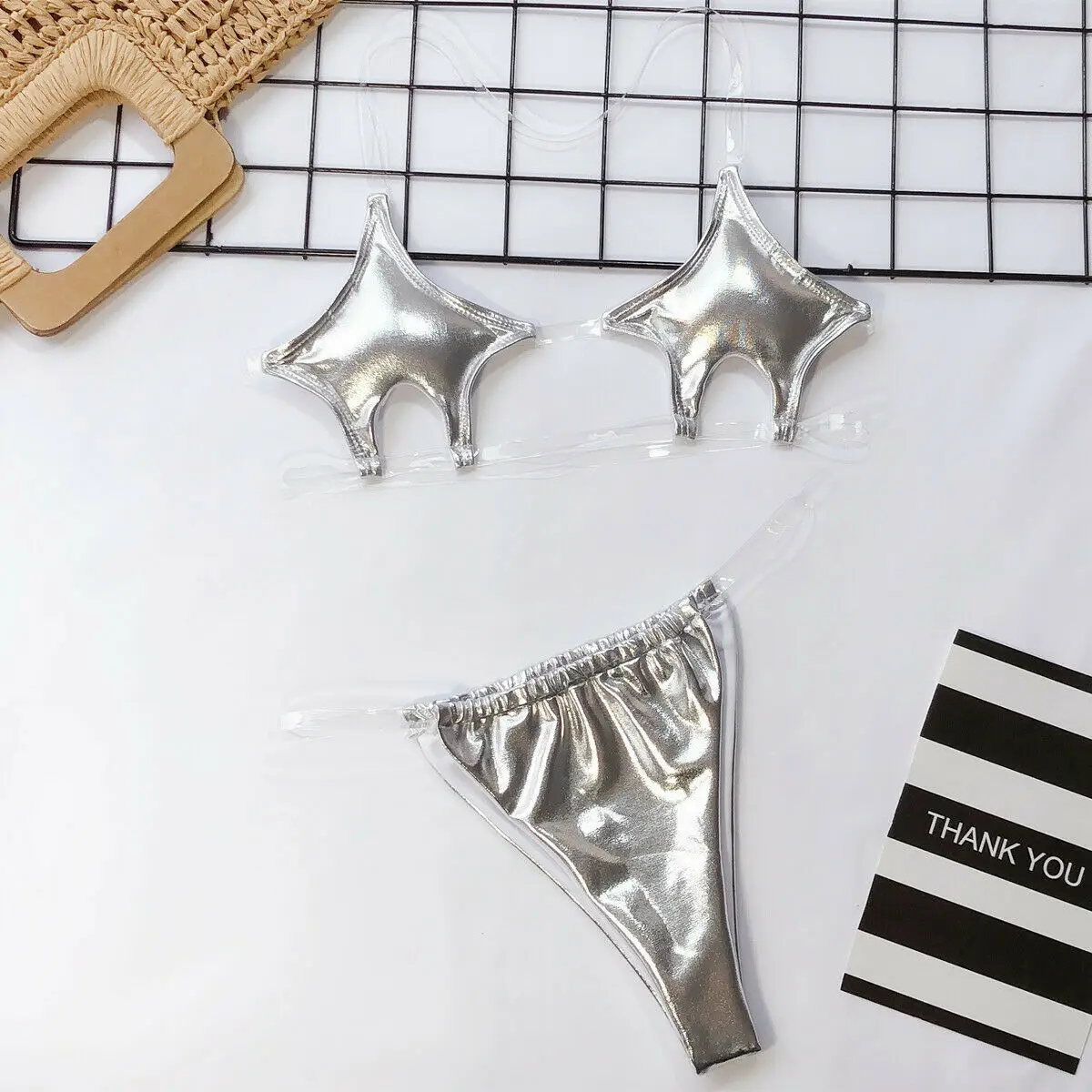

2019 new women's micro bikini swimwear sexy stars bra solid color push up Biquini swimwear beachwear