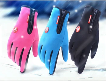 

Outdoor Excellent Winter Waterproof Antiskid Luvas Bycicle Glove Cycling Gloves Gant for Cycling Skiing, 2 fingers Touch Screen