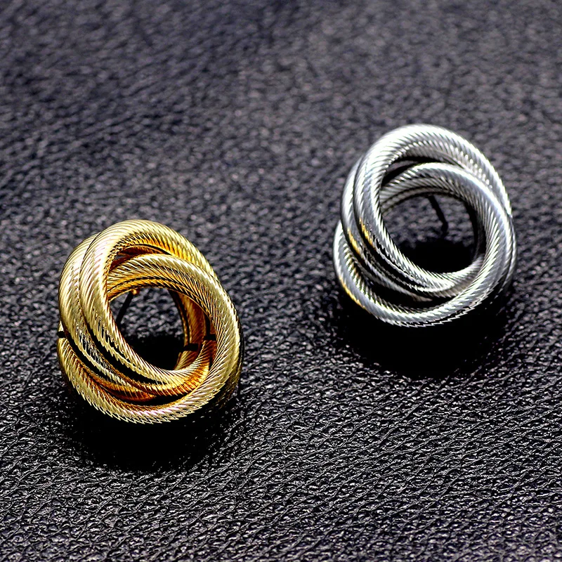 EC340 серьги гвоздики для девушек Brinco Pendientes Bijoux вращающиеся золотистые/Серебристые
