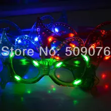 24 шт./партия, красные, синие, зеленые, светодиодные светящиеся очки, модные солнцезащитные очки с бабочкой, вечерние