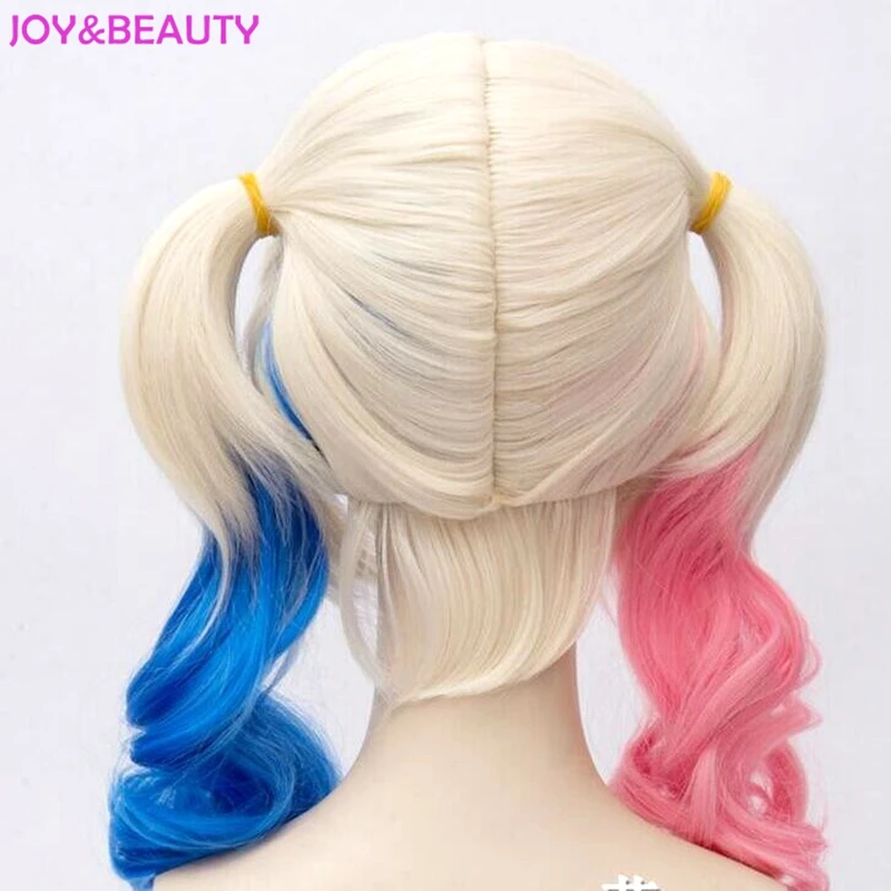 JOY & BEAUTY Hair Harley Quinn Cosplay peluca estilo ondulado sintético Cola de Caballo Peluca de alta temperatura Cos peluca envío gratis JOY & BEAUTY Hair Harley Quinn Cosplay peluca estilo ondulado sintético Cola de Caballo Peluca de alta temperatura Cos peluca envío gratis