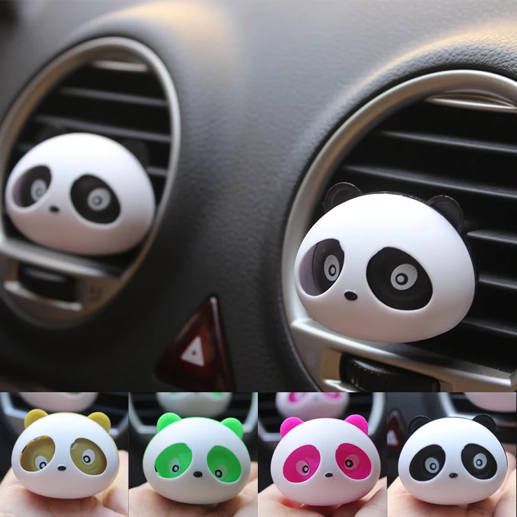 2 Pieces Car styling Interior Accessories Cute Panda Moving Eyes Car