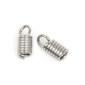 

1.5mm 2mm 3mm 4mm Stainless Steel Spring End Caps Cords Crimp Jewelry Findings Beads for Jewelry Making Bracelet Necklace DIY