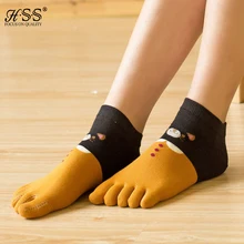 HSS/новые хлопковые носки с медведем женские носки с пятью пальцами с героями мультфильмов спортивные носки с дезодорирующим носком для девочек calcetines женские носки