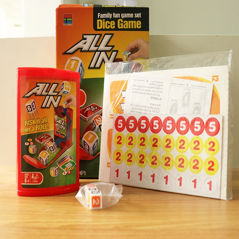 

English Dice Strategy Game Party Bar KTV Game Booster Props Guess Dice Size Card Friends Interactive Toys