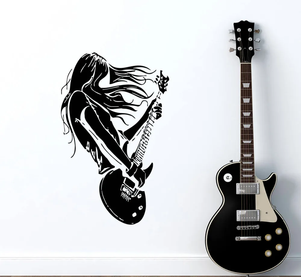 Estrella de Rock de Guitarra Música Tatuajes de Pared Sala