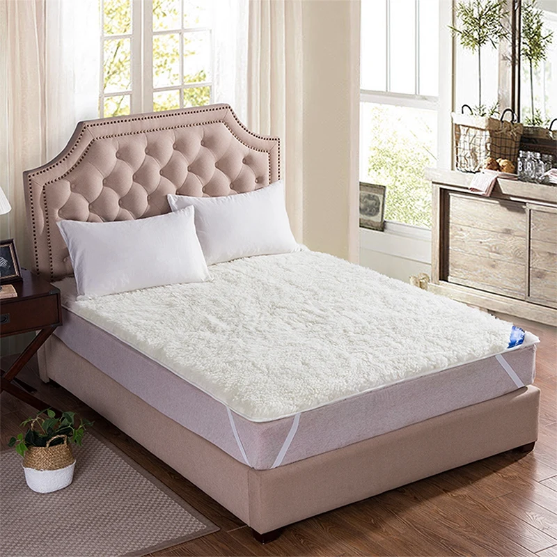 Качественный стеганый матрас из шерсти, теплый мягкий Флокированный шерстяной коврик для кровати, плоский лист для кровати 0,9 м-2,0 м