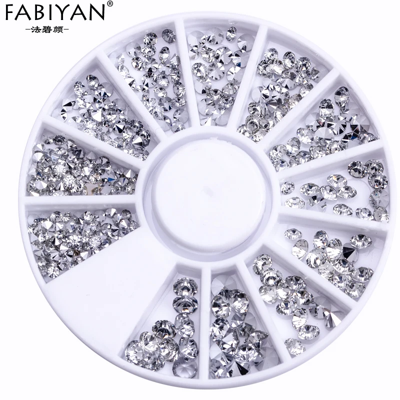

Nail Art Wheel Mixed Sizes Rhinestone Crystal Decoration 3D Tips Design Manicure Acrylic UV Gel Polish Drill Glitter Accessories