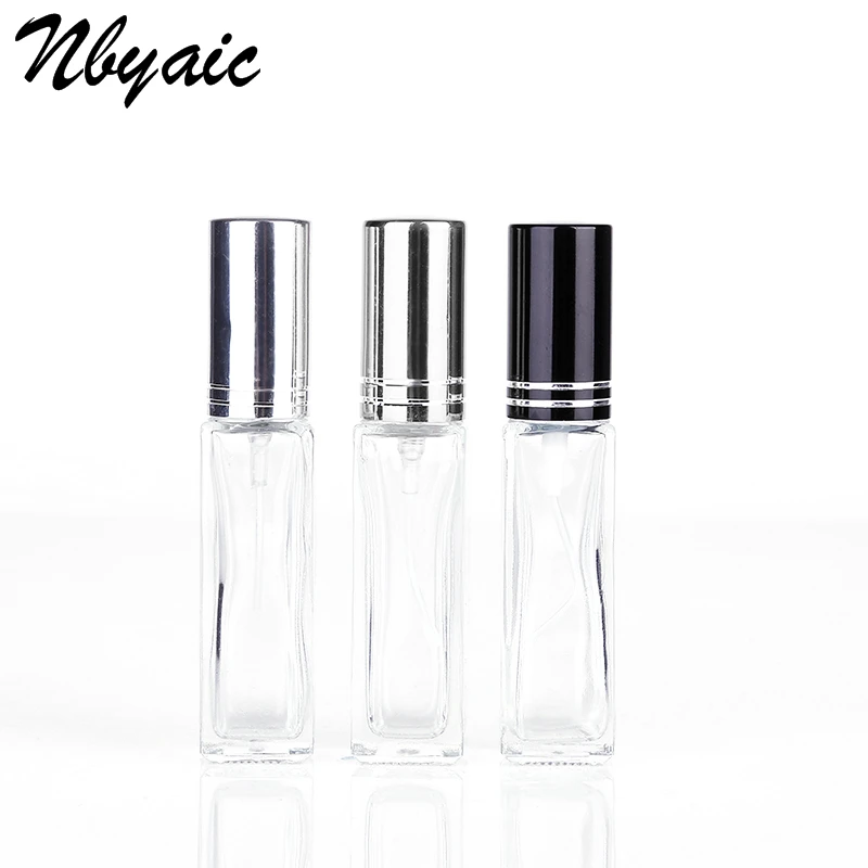 

Nbyaic 1Pcs High Quality 6ml 9ml Mini Inflatable Glass Perfume Bottle with Black / Gold / Silver / Metal Spray Free Shipping