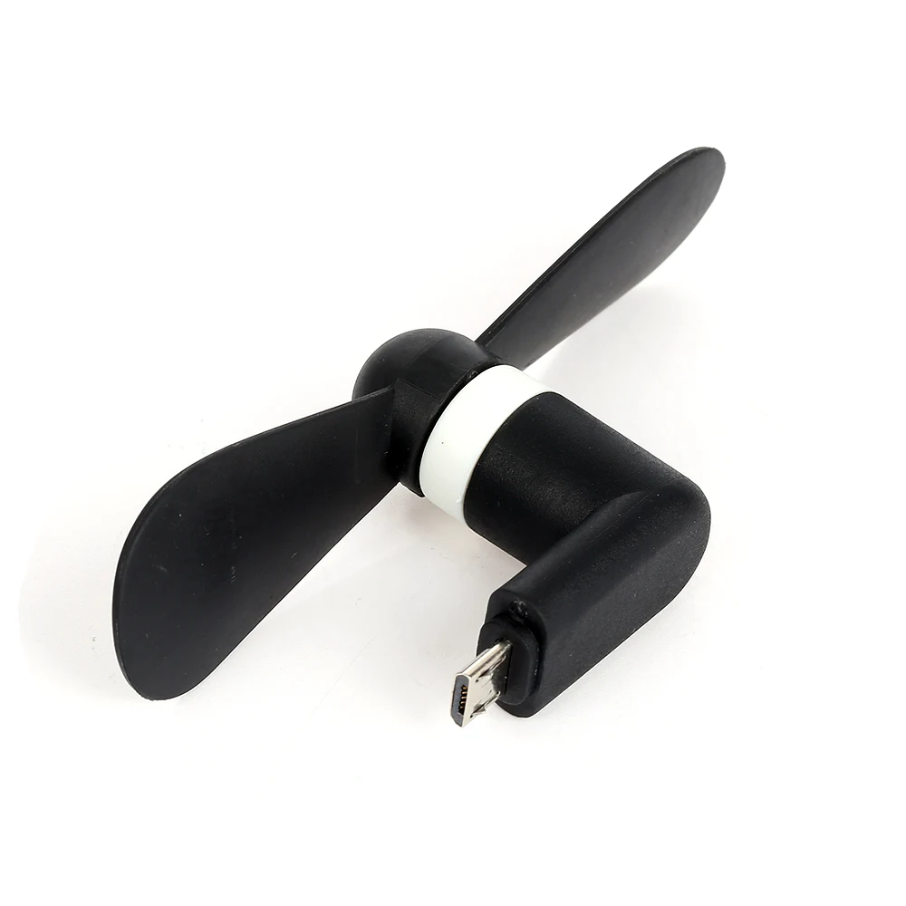 Портативный OTG Micro USB вентилятор дропшиппинг Ультра тихий супер сильный ветер мини вентилятор для телефона Настольный Ноутбук 3 цвета на выбор - Название цвета: Черный