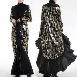 Исламский кафтан спереди открытый блёстки abayas Русалка платье для женщин