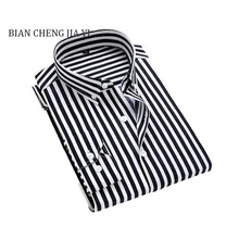 Рубашка мужская новая полосатая Мужская рубашка с длинными рукавами Camisa Masculina весна осень брендовая повседневная мужская рубашка Топы
