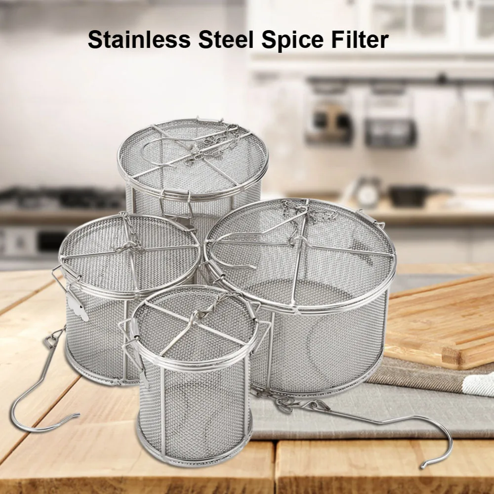 Stainless Steel Tea Ball Strainer Soup Seasonings Seperation Basket Brine Hot Pot Slag Separation Colander Strainers