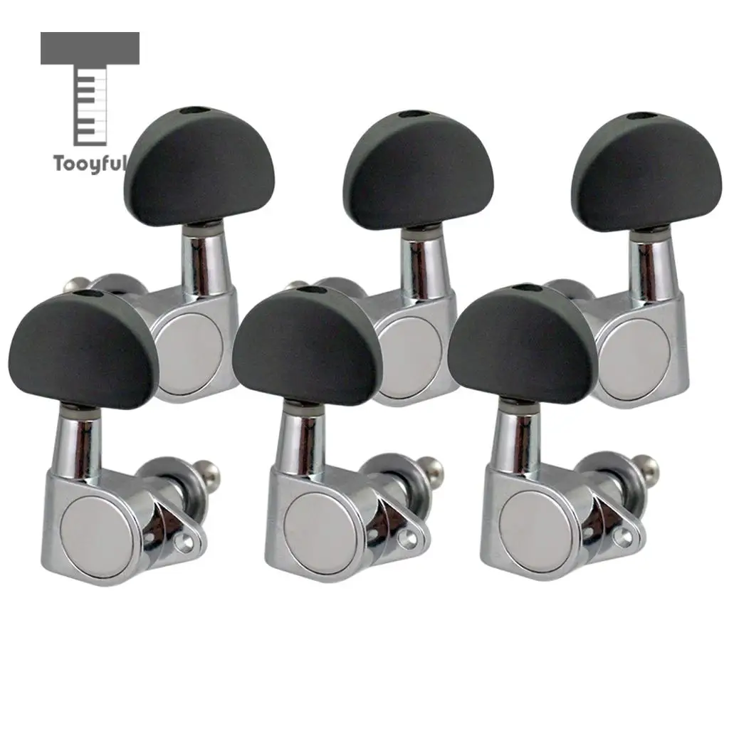 Metal Guitar Tuning Pegs Tuners Machine Head Parts Great For Steel String Guitars Acoustic Guitar Parts 3 Left 3 Right Black