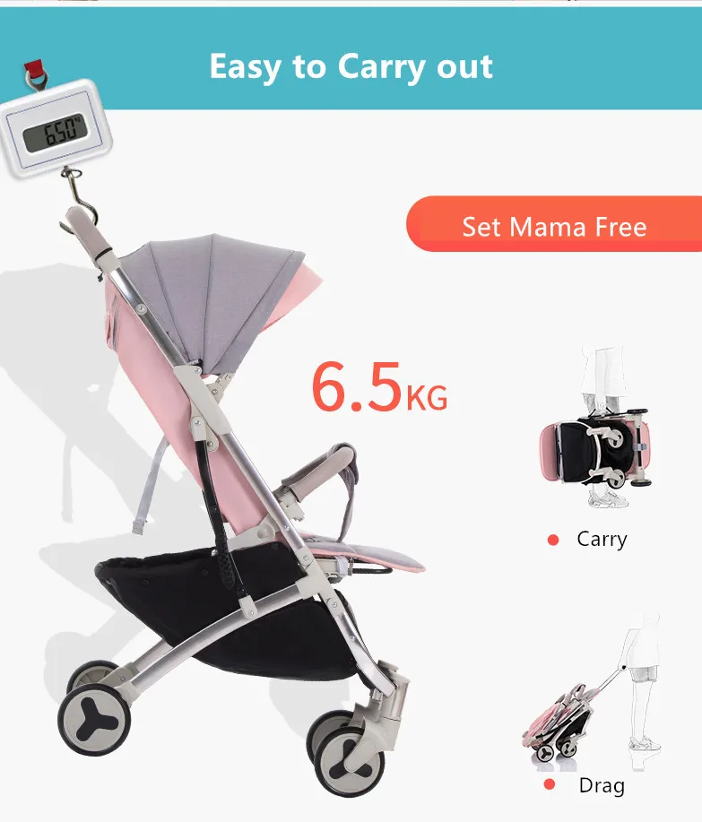 Clearance New Brand Baby Stroller Ultra Light Portable Folding Can Sit Lie Baby Child Kids Simple Pocket Mini Bike Hand Push Trolley 6