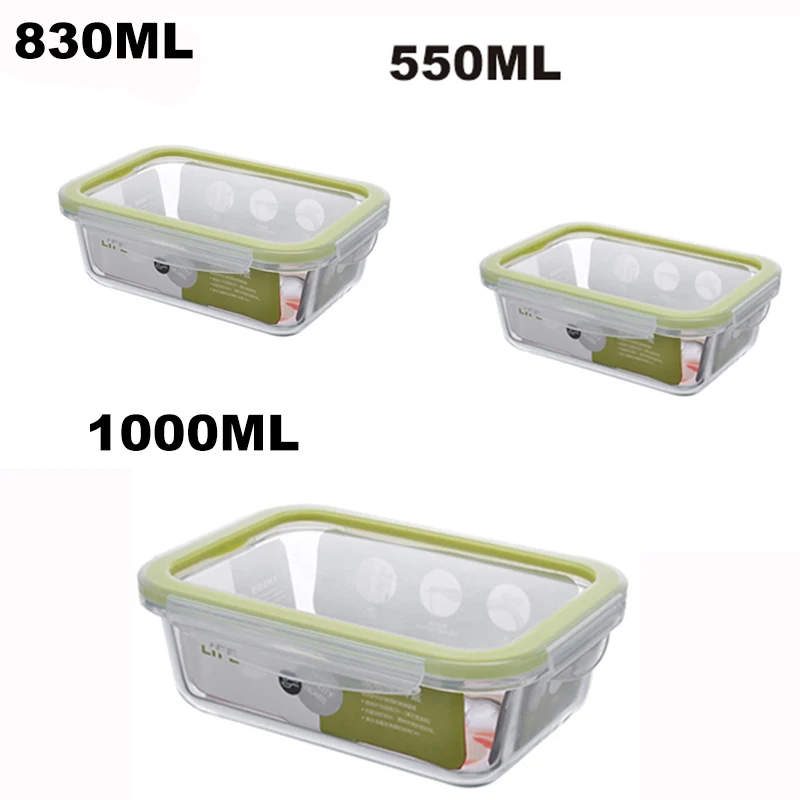Прямоугольные Стеклянные быстронагреваемые контейнеры для еды bento контейнер