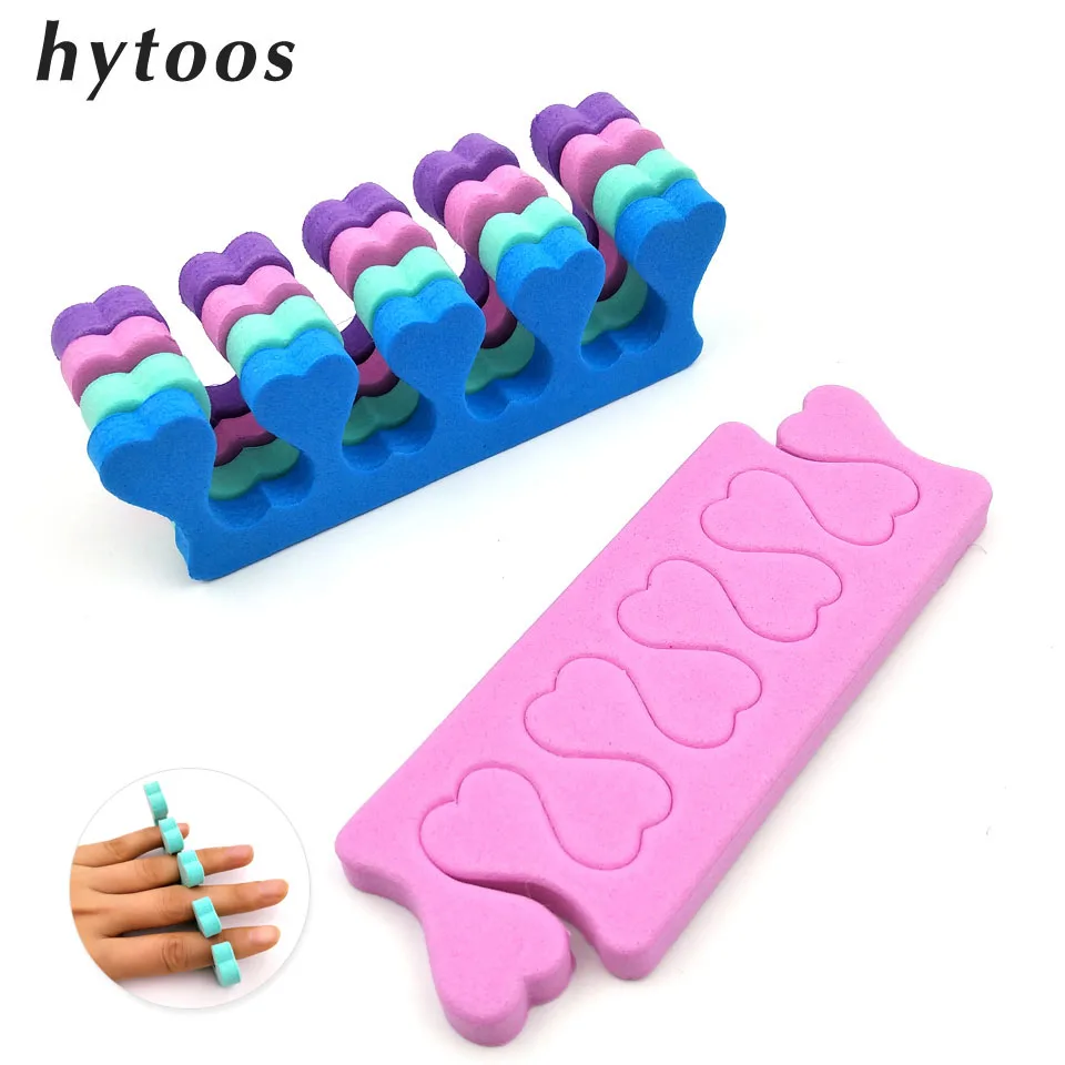 

HYTOOS 2pcs/Pair Nail Art Toes Separators Foam Sponge Fingers Foots Separator Soft Gel UV Salon Polish