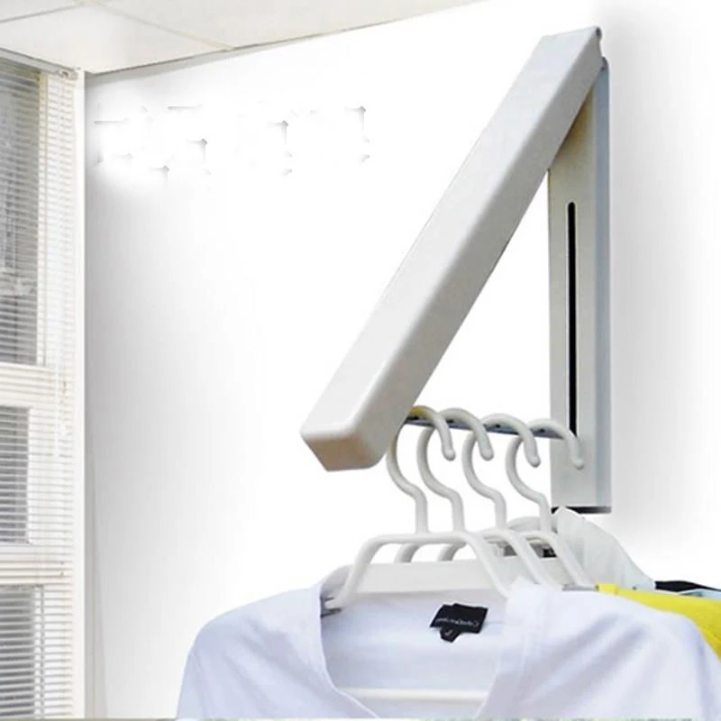 

Folding Stainless Steel Wall Hanger Mount Retractable Indoor Clothes Hanger Waterproof Clothes Towel Rack