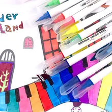 12 Цвета комплект художественный Маркер ручки с кисточками для бизнес планирования школьные принадлежности канцелярские товары на водной основе для рисования раскраски манга каллиграфия