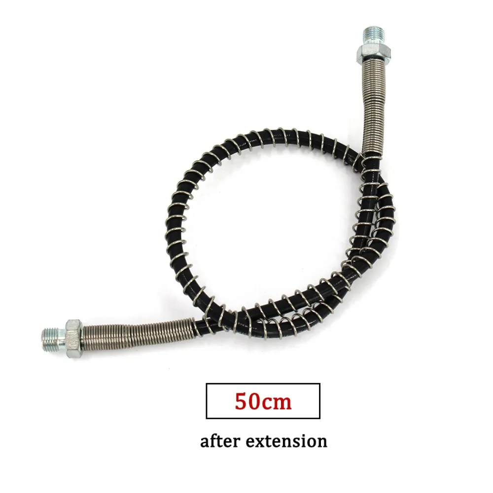 

PCP Airforce Pneumatics Air Refilling Pump 50cm Long High Pressure Hose with Spring Wrapped M10x1 Male Thread Nylon Black Hose