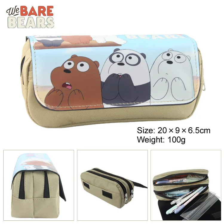 

1 Pcs Kawaii Pu Big Pencil Case Bear Canvas Gift Estuches School Pencil Box Pencilcase Pencil Bag School Supplies Stationery