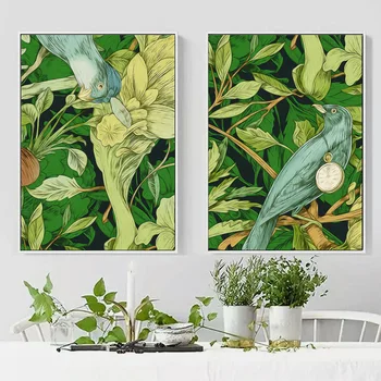 

Green Tropical Plant Bird Landsacape Nordic Posters And Prints Wall Art Canvas Painting Wall Pictures For Living Room Wall Decor